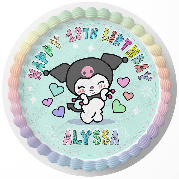 Kuromi Hello Kitty Rd Edible Cake Toppers Round