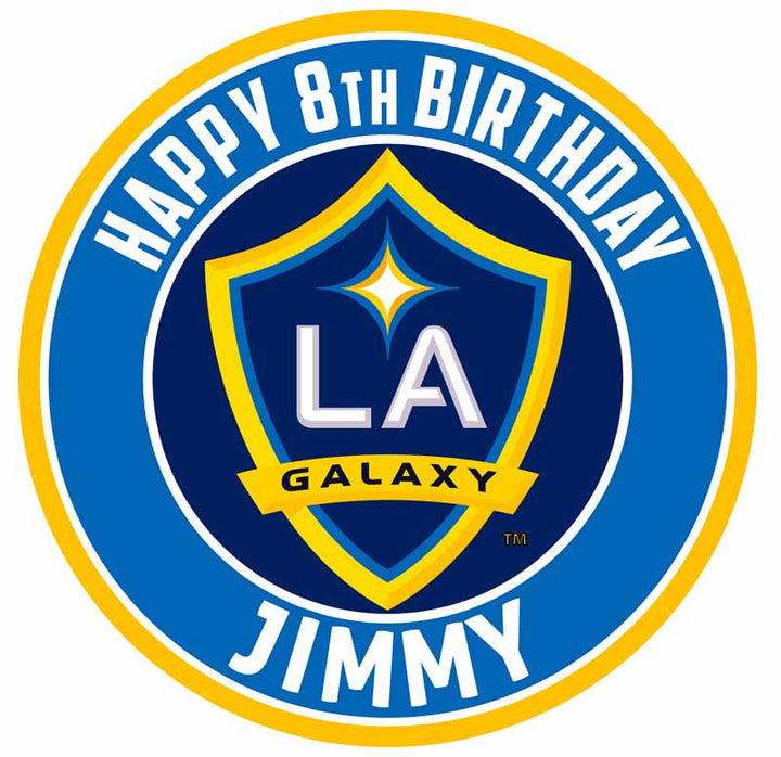LA Galaxy Edible Cake Toppers Round