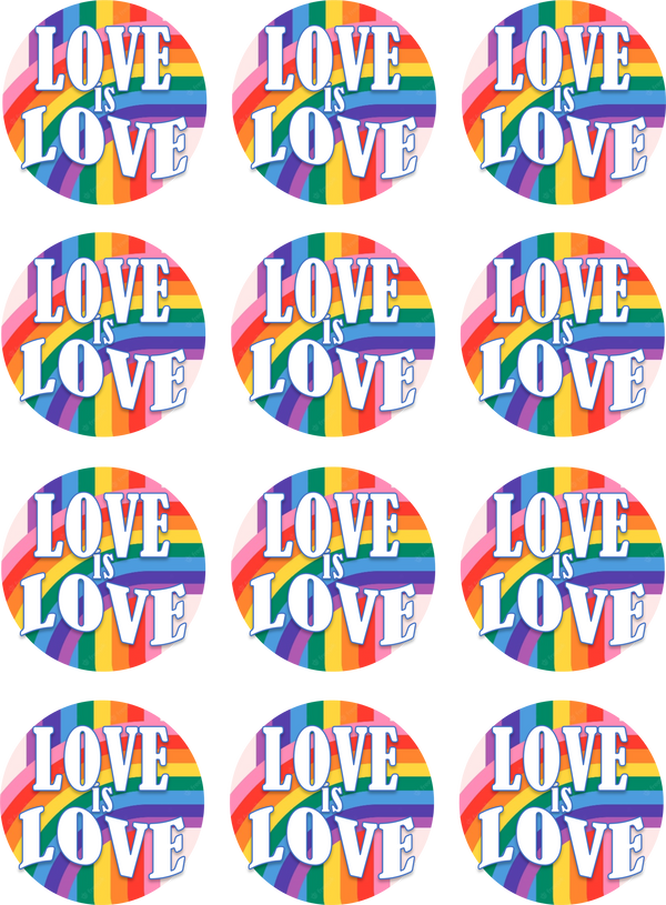 love is love Edible Cupcake Toppers