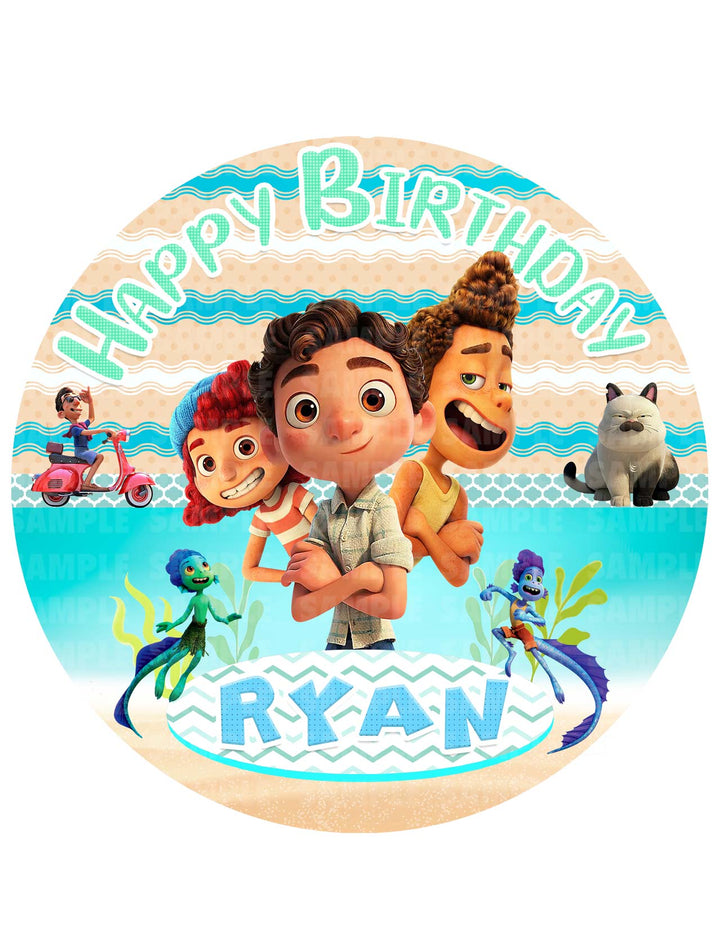 Luca Disney Edible Cake Toppers Round