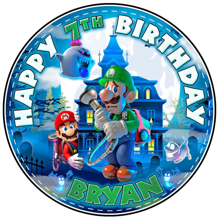 Luigis Mansion Edible Cake Toppers Round