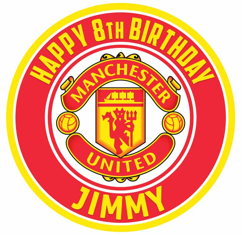 Manchester United FC Edible Cake Toppers Round