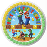 Mario Luigi Nintendo Edible Cake Toppers Round