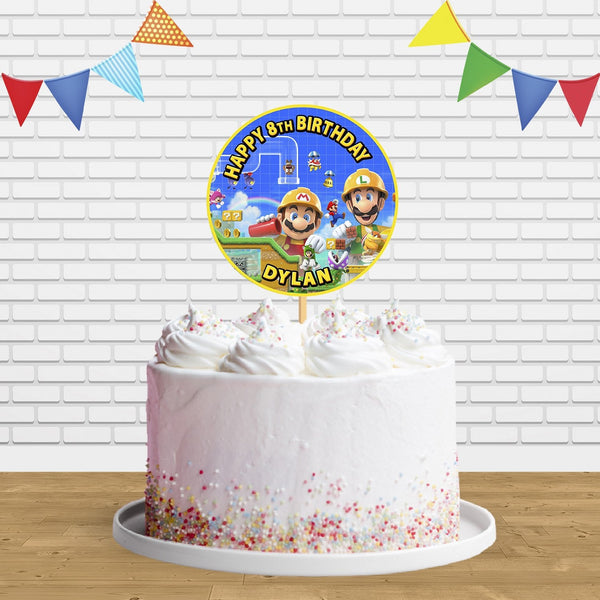 Mario Maker Cake Topper Centerpiece Birthday Party Decorations