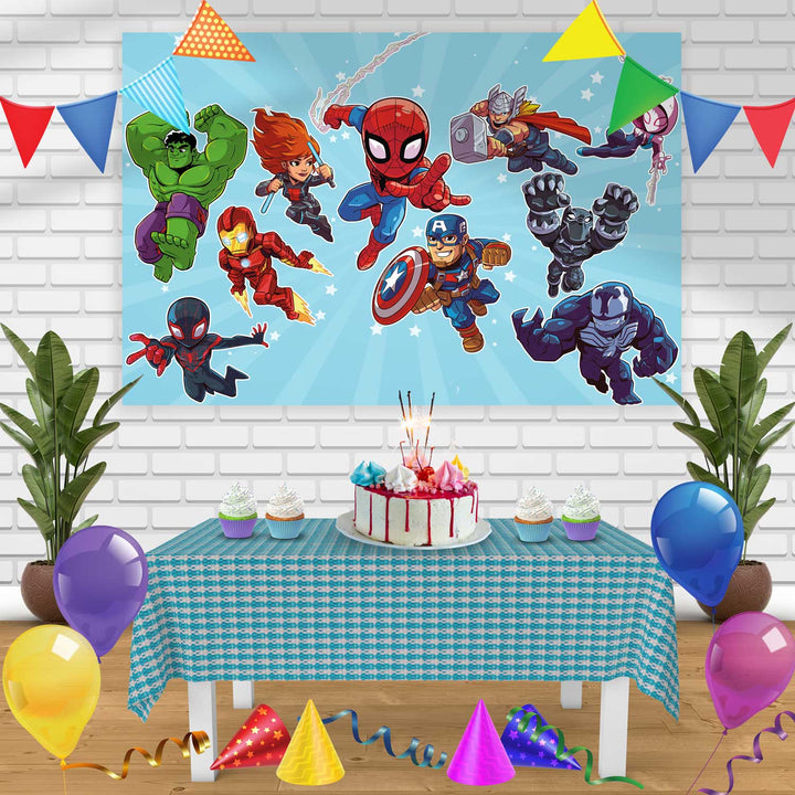 Marvel Super Hero Adventure 2 Birthday Banner Personalized Party Backdrop Decoration