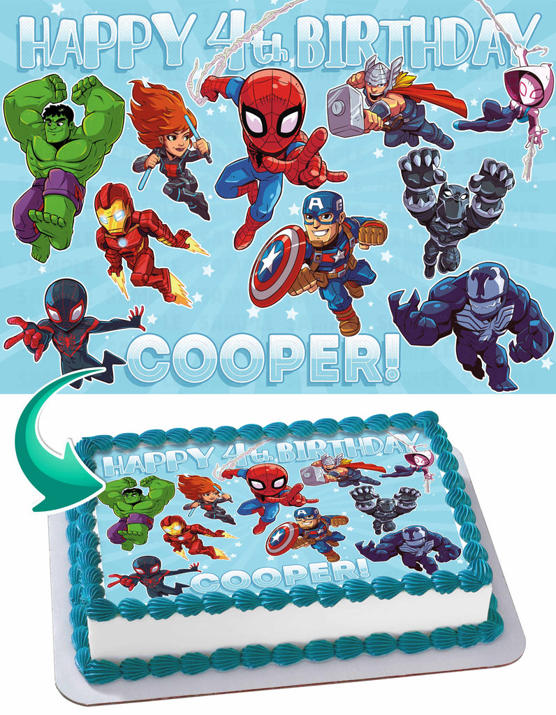 Marvel set edible cake toppers avengers