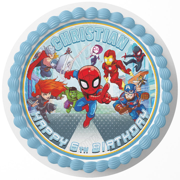 Marvel Super Hero Adventures Rd C1 Edible Cake Toppers Round