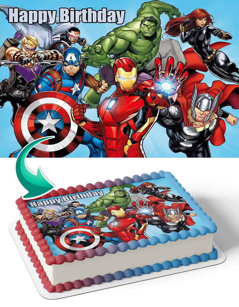 Marvel The Avengers Hulk Captain America Iron Man BB Edible Cake Toppers –  Cakecery