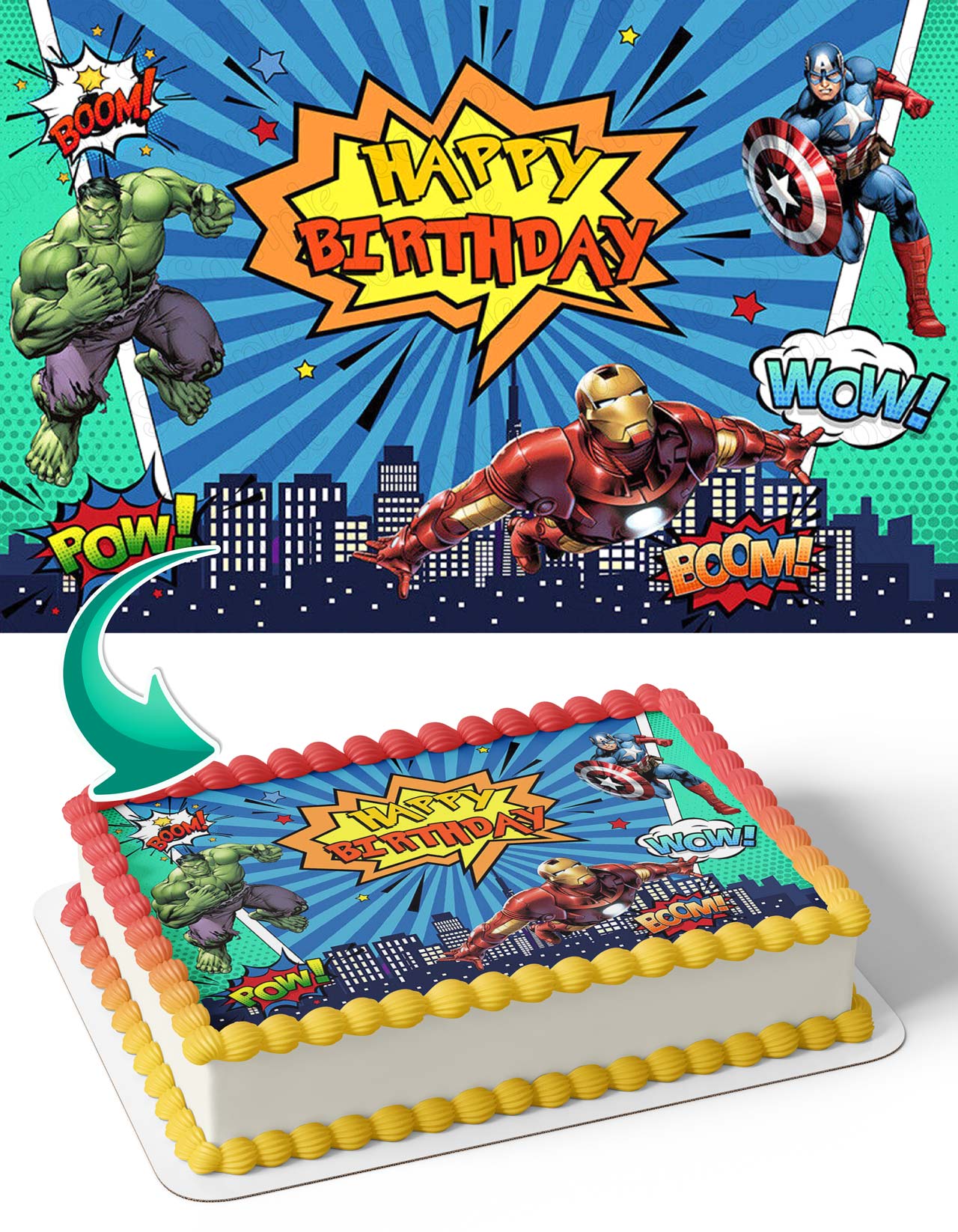 Marvel Avengers Hulk smash cake - Decorated Cake by karen - CakesDecor