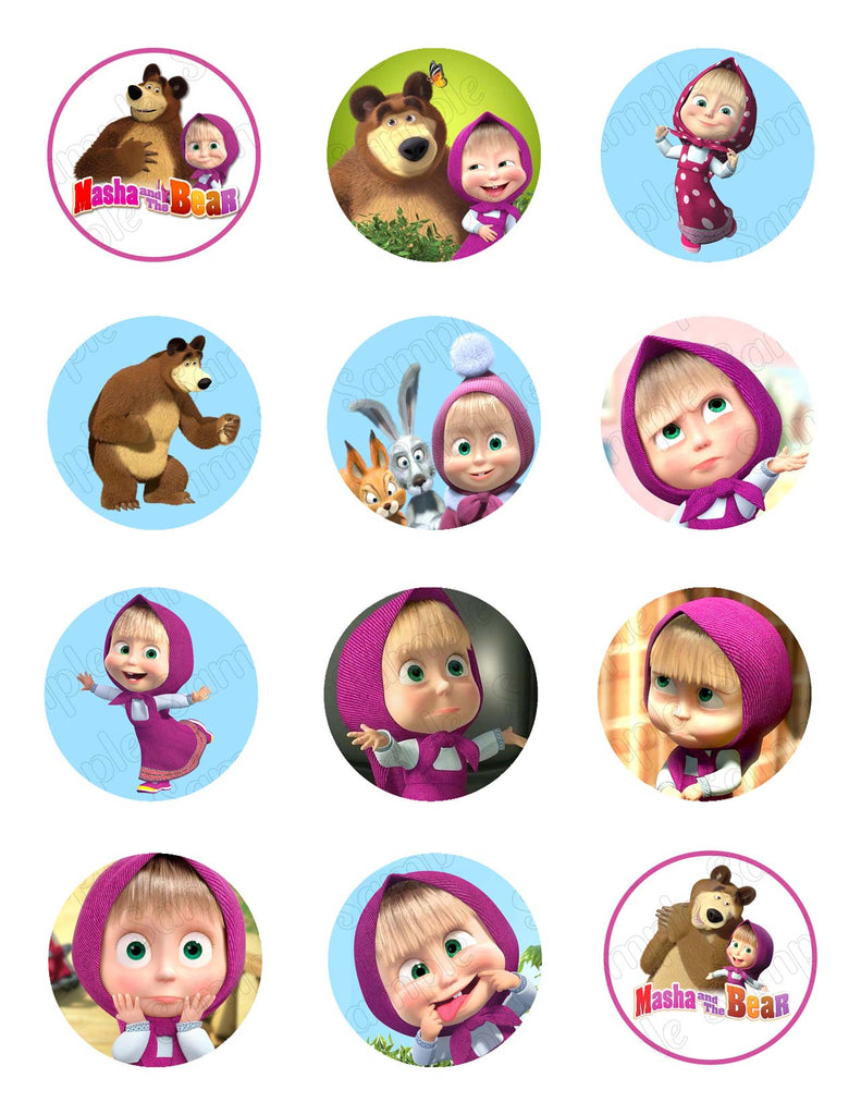Masha And the Bear Edible Cupcake Toppers – Cakecery