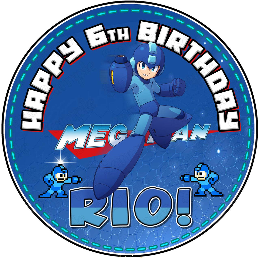 Megaman Edible Cake Toppers Round