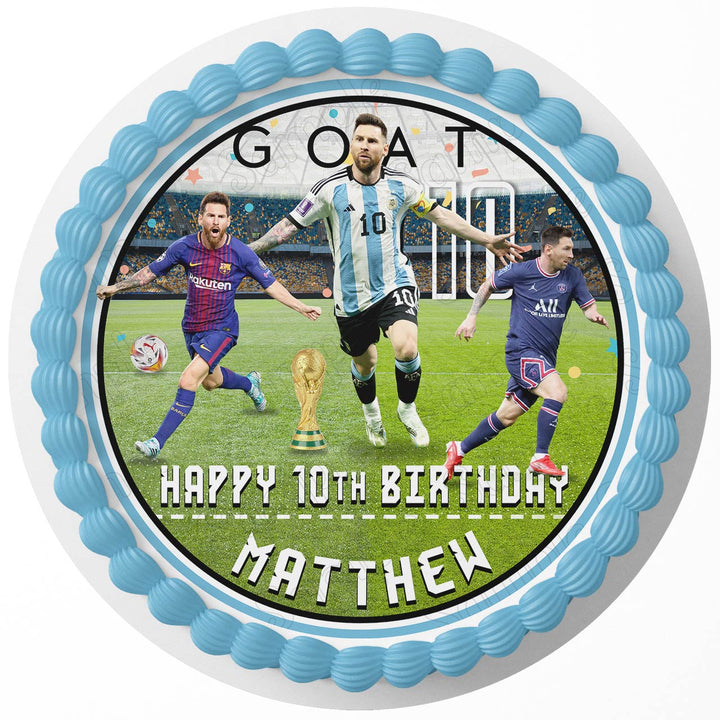 Messi Fc Barcelona PSG Argentina Rd Edible Cake Toppers Round