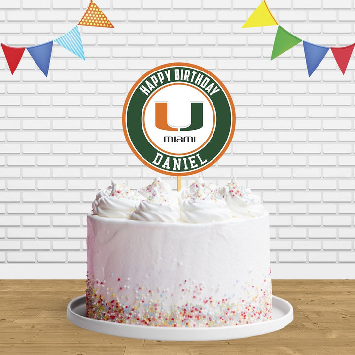 Miami Hurricanes Cake Topper Centerpiece Birthday Party Decorations