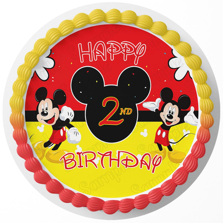 Micky Mouse Edible Cake Toppers Round
