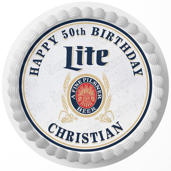 Miller Lite Edible Cake Toppers Round