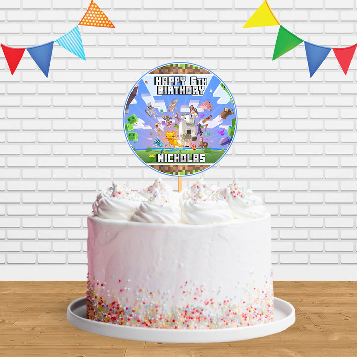 Minecraft Cave and Cliffs Ct Cake Topper Centerpiece Birthday Party Decorations