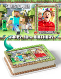 Minecraft Photo Frame Edible Cake Topper Image