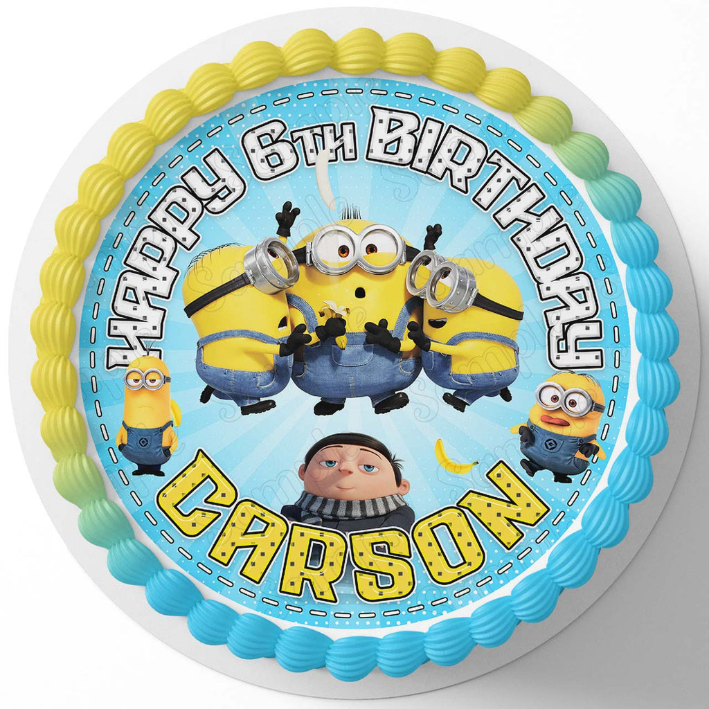 Minions RD Edible Cake Toppers Round