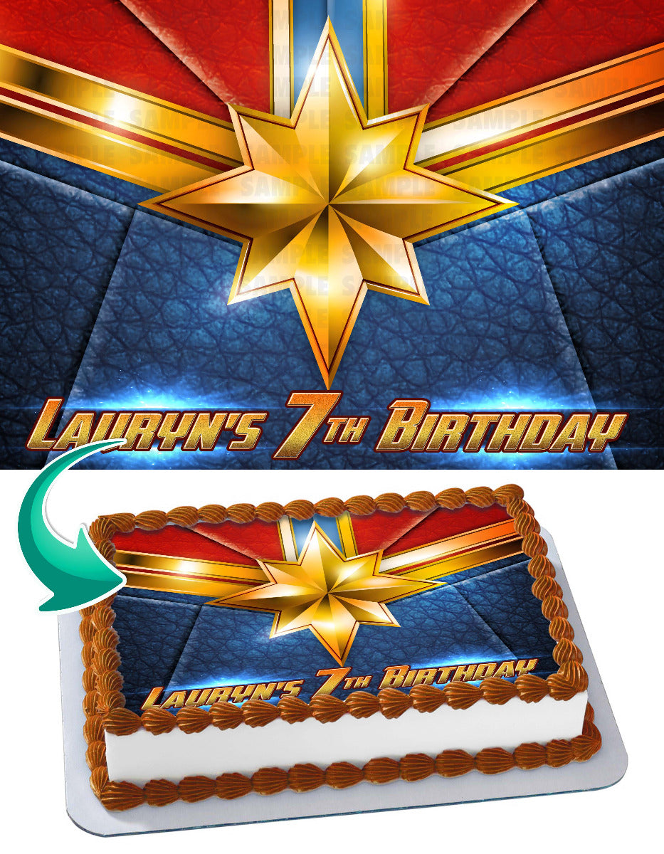 Captain Marvel Theme Cake Designs & Images