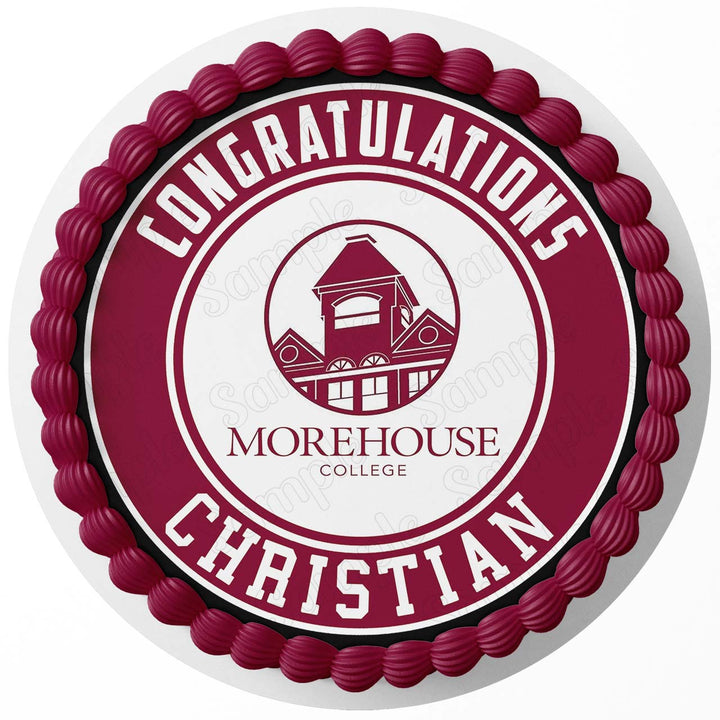 Morehouse College Edible Cake Toppers Round