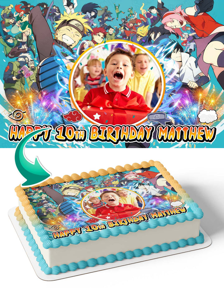 Naruto V1 Photo Frame Edible Cake Topper Image