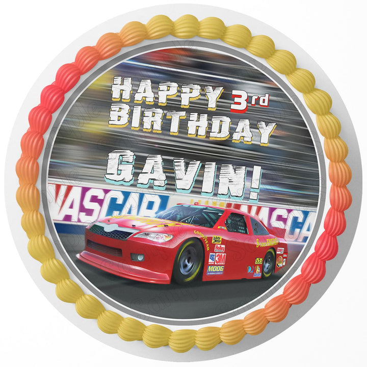 Nascar Rd Edible Cake Toppers Round