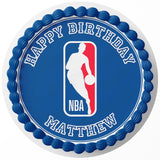 NBA Logo Basketball Edible Cake Toppers Round