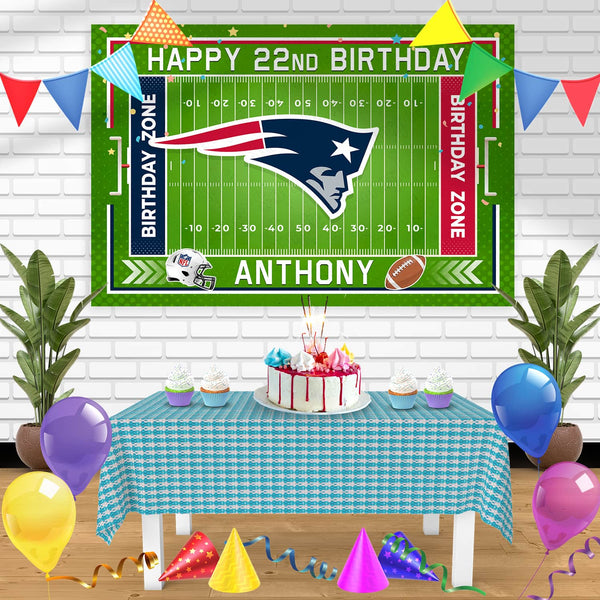 New England Patriots Birthday Banner Personalized Party Backdrop Decoration