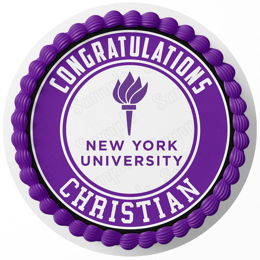New York University Edible Cake Toppers Round