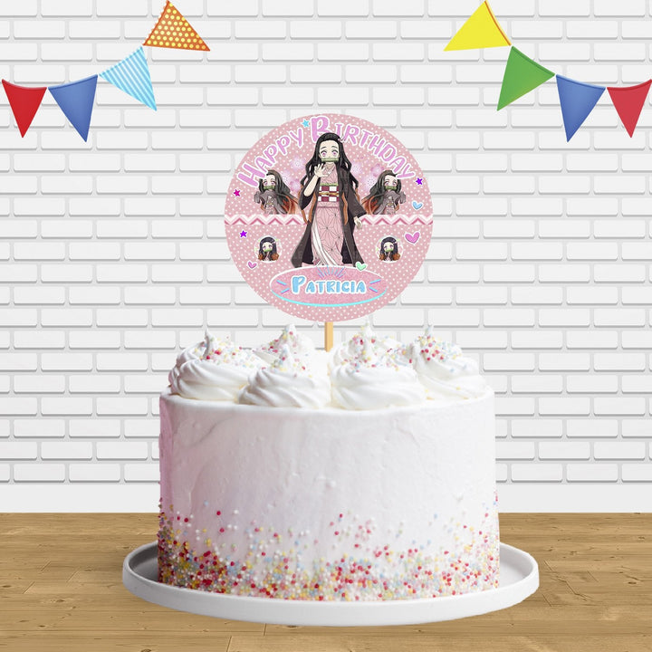 Nezuko Demon Slayer Cake Topper Centerpiece Birthday Party Decorations