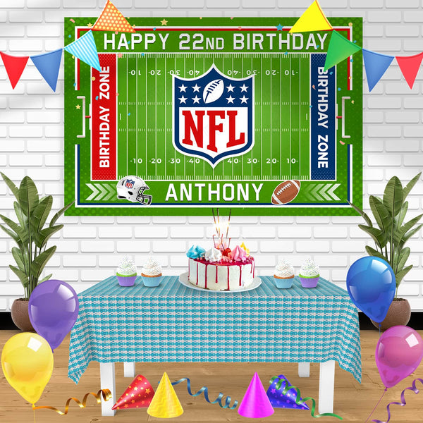 NFL League Birthday Banner Personalized Party Backdrop Decoration