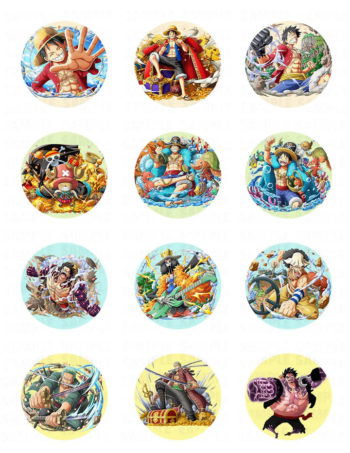 One Piece Luffy CC Edible Cupcake Toppers