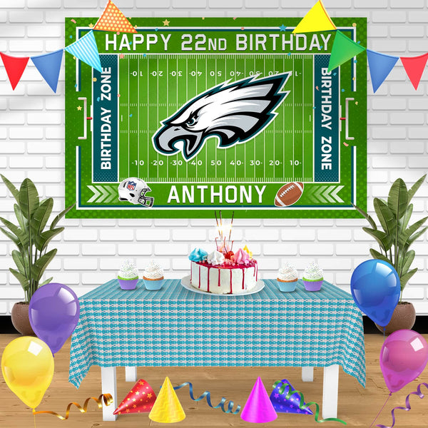 Philadelphia Eagles Birthday Banner Personalized Party Backdrop Decoration