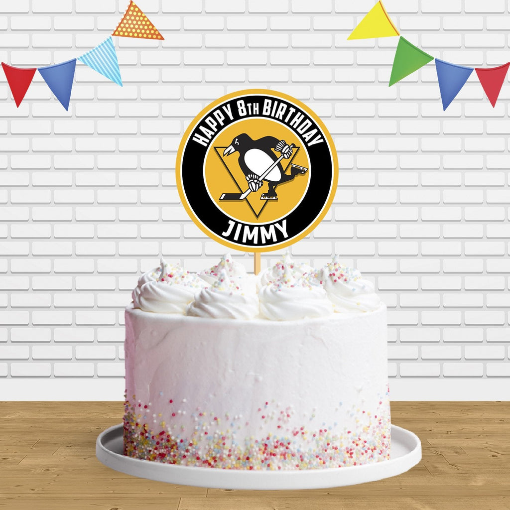 Pittsburgh Penguins Cake Topper Centerpiece Birthday Party Decorations