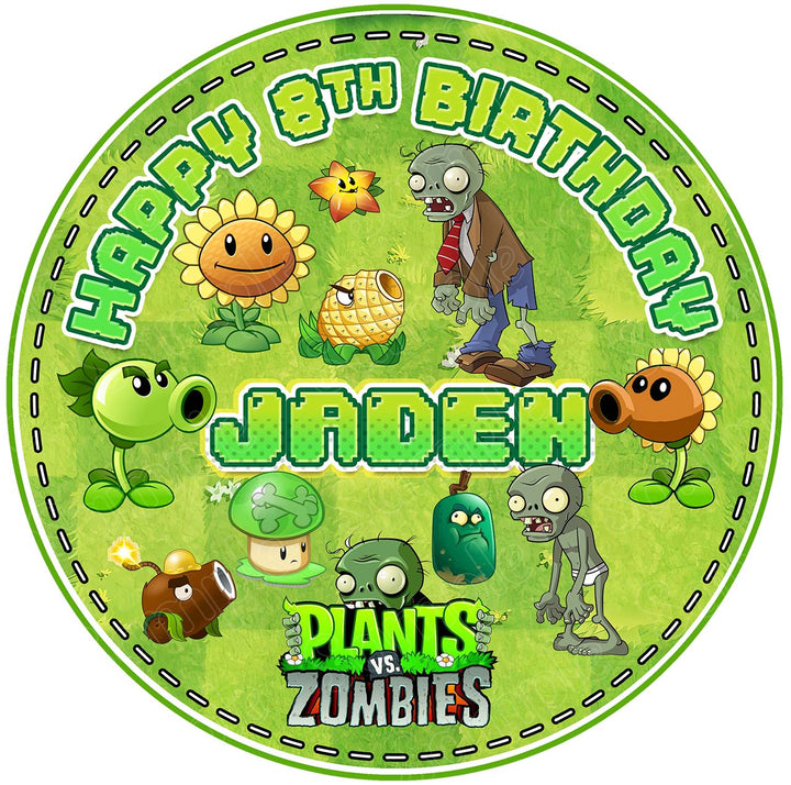 Plants Vs Zombies RD Edible Cake Toppers Round