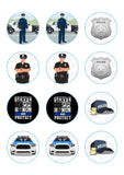 Police Edible Cupcake Toppers