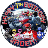 Power Rangers Edible Cake Toppers Round