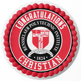 Rensselaer Polytechnic Institute Edible Cake Toppers Round