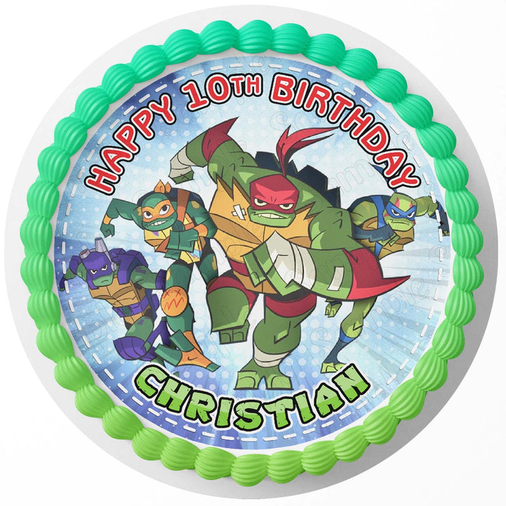 Rise of The Teenage Mutant Ninja Turtles RC Edible Cake Toppers Round