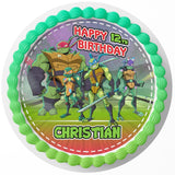 Rise of The Teenage Mutant Ninja Turtles RD Edible Cake Toppers Round