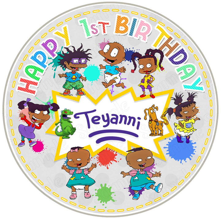 Rugrats African American Black Edible Cake Toppers Round