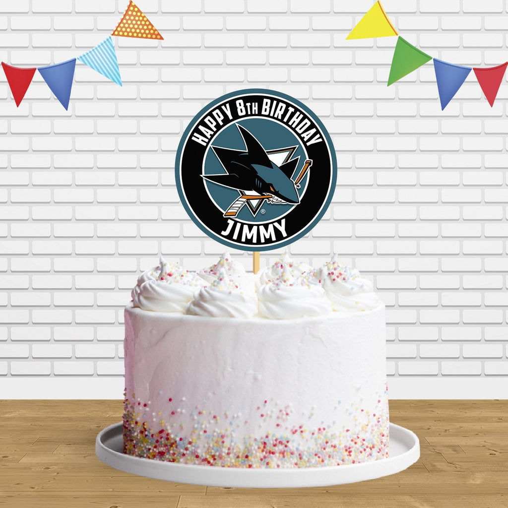 San Jose Sharks Cake Topper Centerpiece Birthday Party Decorations