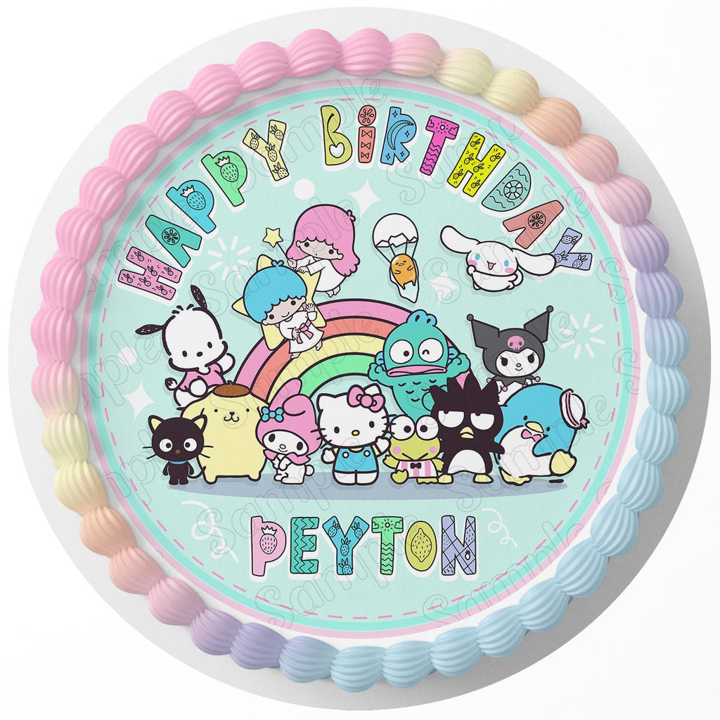 Hello Kitty Edible Birthday Party Kids Cake Decoration Topper Round Image |  eBay