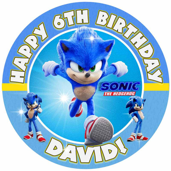 Sonic Edible Cake Toppers Round