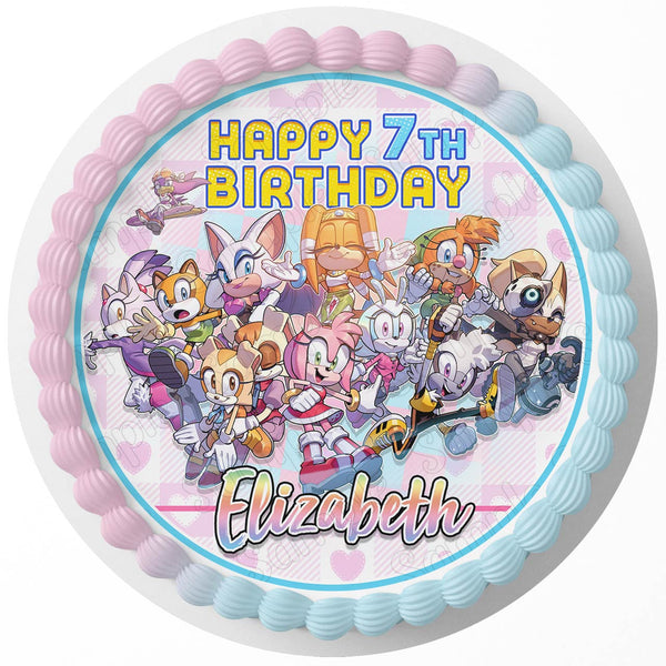 Sonic Girls Rd Edible Cake Toppers Round