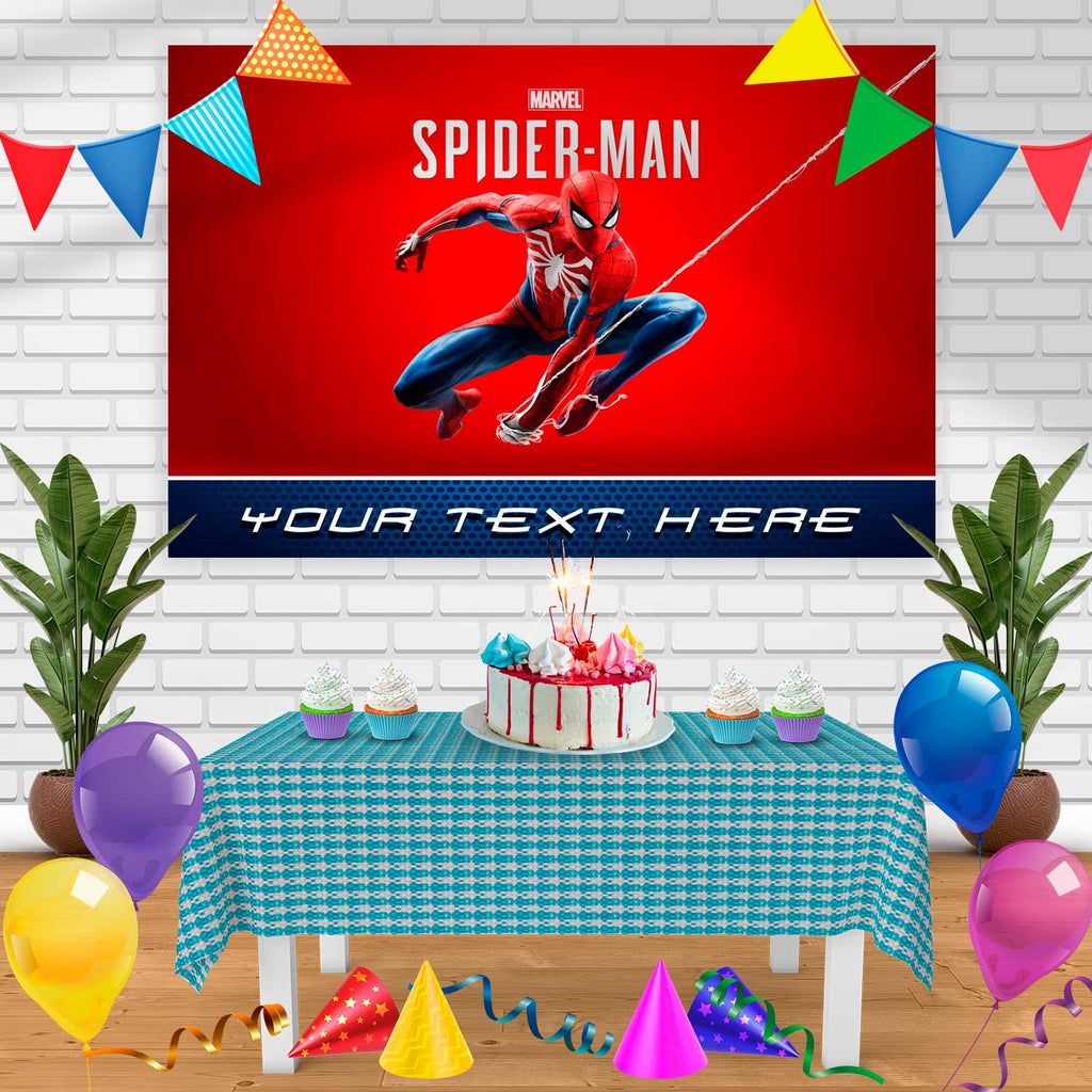 Spiderman Marvel Print Birthday Banner Personalized Party Backdrop Decoration