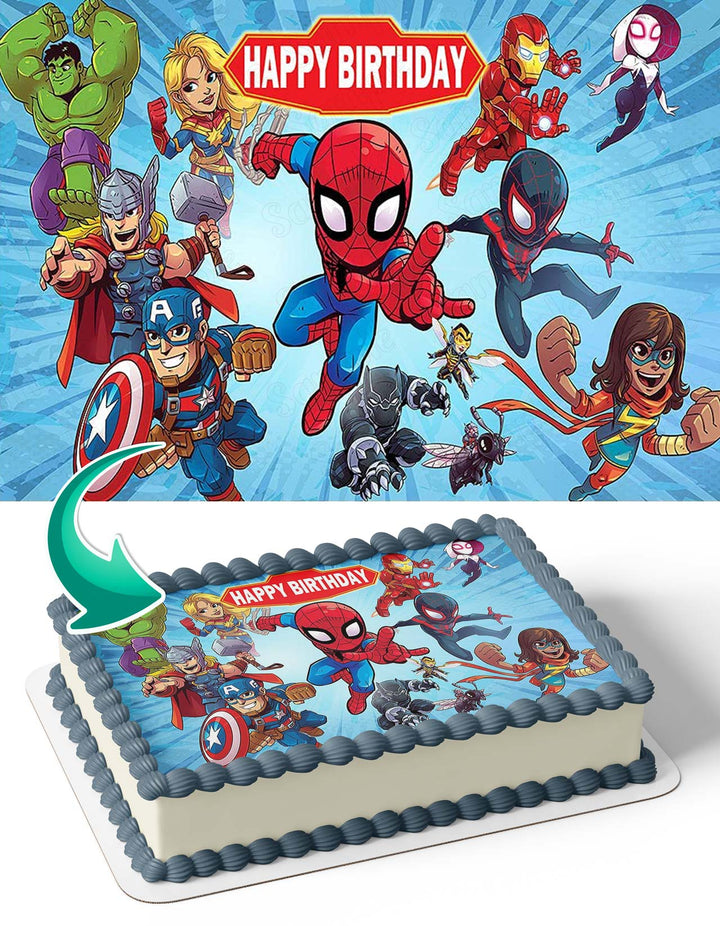 Spiderman Spidey Marvel Super Heroes Kids Edible Cake Toppers