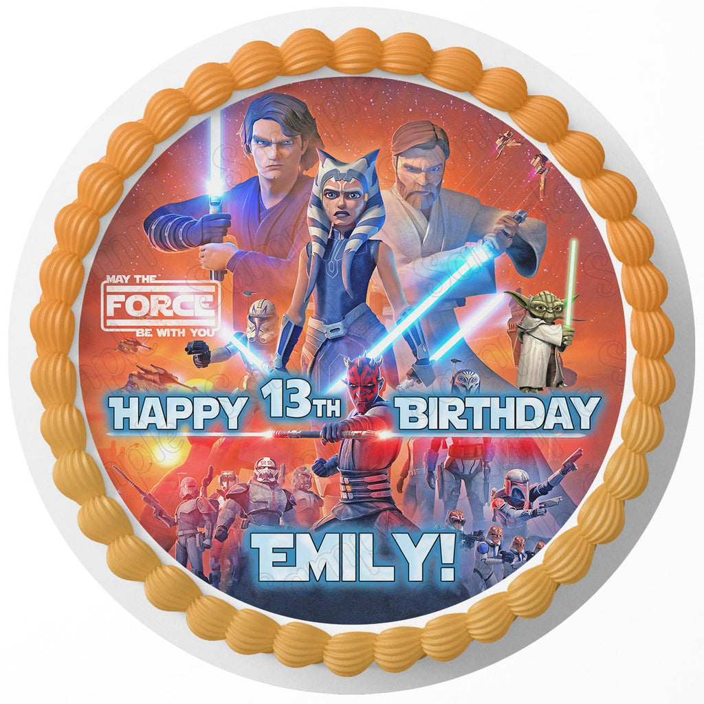 Star Wars Jedi Edible Cake Toppers Round