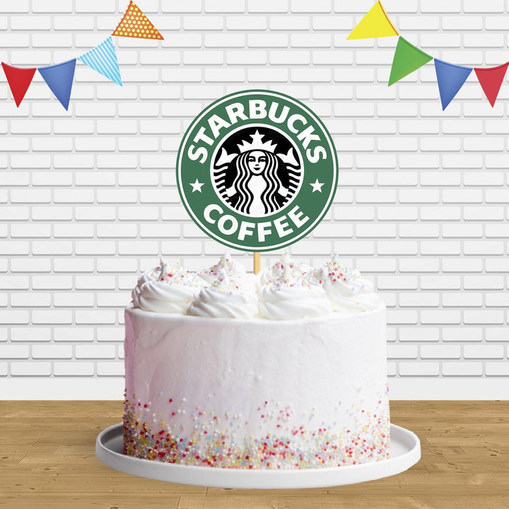 Starbucks Logo Cake Topper Centerpiece Birthday Party Decorations