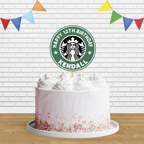 Starbuks Cake Topper Centerpiece Birthday Party Decorations